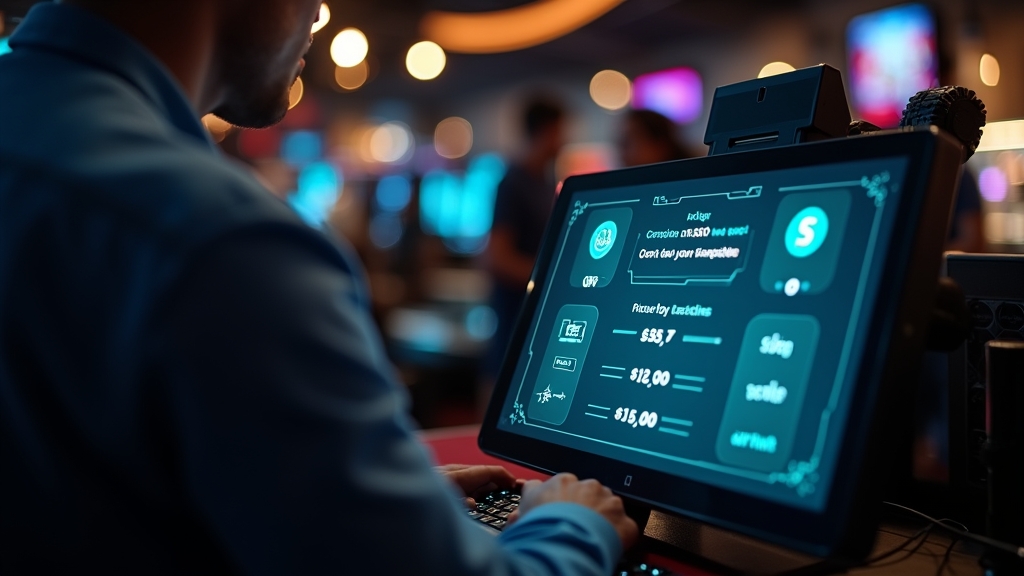 Jogador a preencher passos para levantar dinheiro num terminal de casino